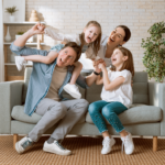 Father and Mother Playing with Children